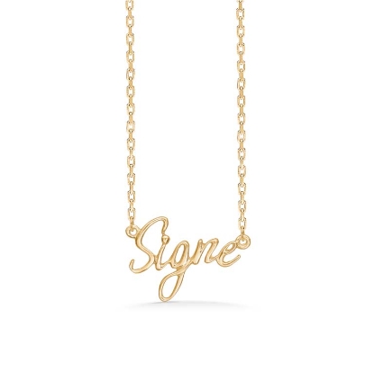 Billede af Studio Z "Name Tag - SIGNE" halskæde forgyldt sølv (40-45 cm)