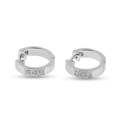 Billede af Ørecreol knæk, brill. 6* 0,01 w/vs.  massiv, br. 2,8 mm. 14 kt. hvg.