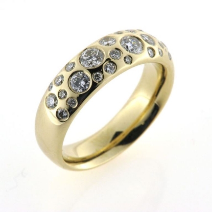 Billede af Ring fattet med 25 stene 14 kt.