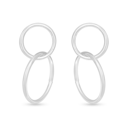 Billede af By Pind ørestikker sølv dobbeltcirkel vedhæng 