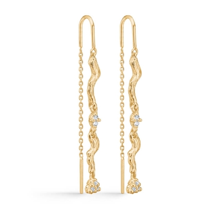 Billede af Studio Z "Tangled" øreringe forgyldt sølv m. cz