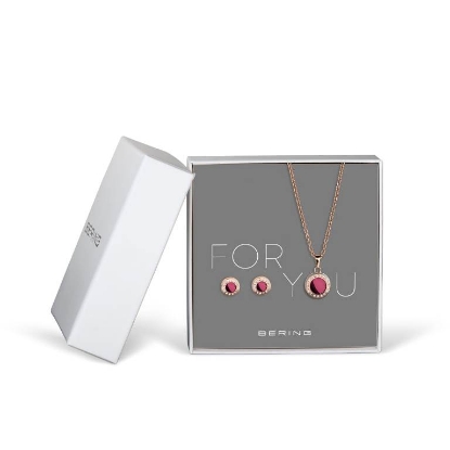 Billede af Bering  Arctic Symphony smykkesæt Purple poleret rosé guld lilla