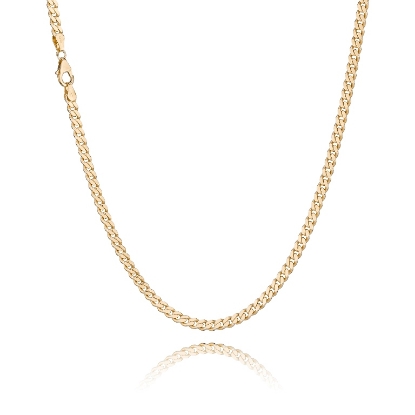 Billede af Kæde panser facet forgyldt sølv br. 4,0 mm. Priser fra