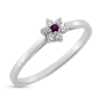 Billede af Ring roset rubin 0,02 ct. + 6 brill. a 0,015 w/vs 14 kt. hvg.