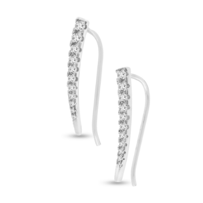 Billede af By Pind ørestikker sølv rhodineret med zirkoniasten