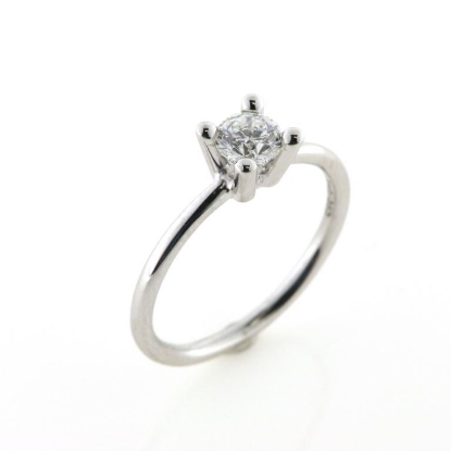 Billede af Ring fattet med brill. 0,40 w/vs. 4 grab. fatning 14 kt. hvg.