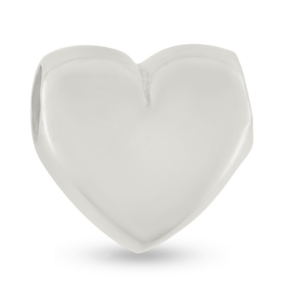Billede af Vedhæng hjerte, massivt, hul til kæde, 925s.overflade blank