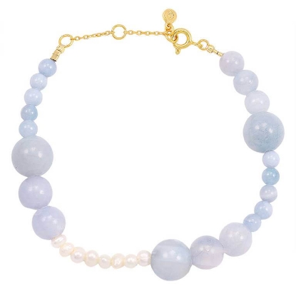 Billede af *Hultquist Fabienne armbånd forgyldt sølv m. perler (17+5 cm)