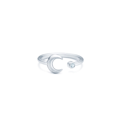 Billede af ID Fine Jewelry Cresent Moon Ring sølv str. 56