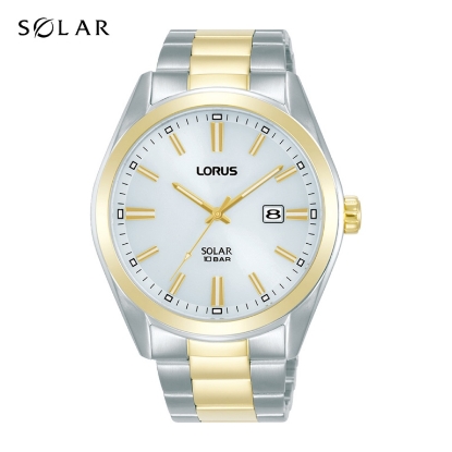 Billede af Lorus Sports herreur solar stål gulddoublé 10 bar 42mm