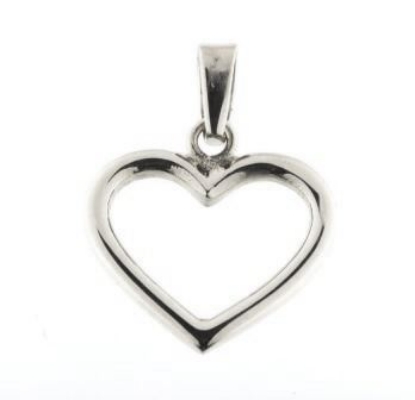 Billede af Vedhæng hjerte, tråd  14 kt. hvg