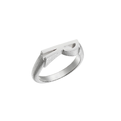 Billede af *Heiring INITIALS R ring rhodineret sølv str. 51