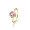 Billede af Mads Z "Portofino" ring 14 kt. guld m. pink topas + 0,35 ct. brillanter (str. 56)
