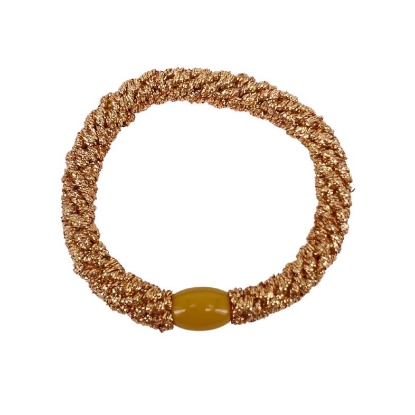 Billede af Aqua Dulce Hårelastik - Guld m. guld glimmer + beige luk