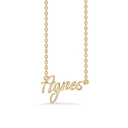 Billede af Studio Z "Name Tag - AGNES" halskæde forgyldt sølv (40-45 cm)