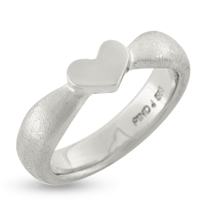 Billede af Ring hjerte, br. 5 mm. 14 kt. hvg.  (hjertering)