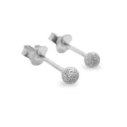 Billede af Ørestik sølv frostet ovf. 3 mm kugle.