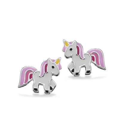 Billede af Ørepynt enhjørning sølv