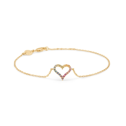 Billede af Mads Z "Tender Heart Rainbow" armbånd 14 kt. m. 0,12 ct. W.SI (17-19cm)