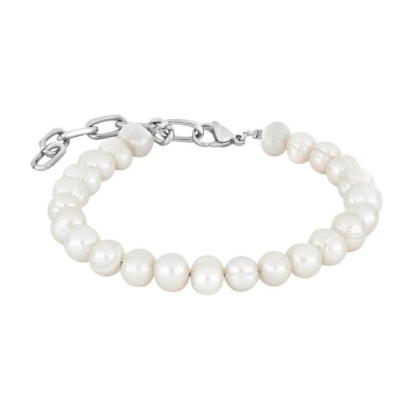 Billede af Nordahl Andersen SON armbånd stål m. ferskvandsperler (18-23 cm)