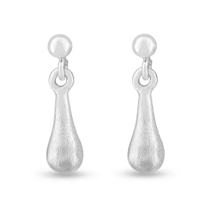 Billede af Ørehængere "Solid Drop Small" 925s sølv