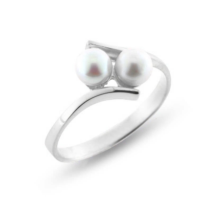 Billede af Ring m/ 2 K.P. 5-5½ mm 925s