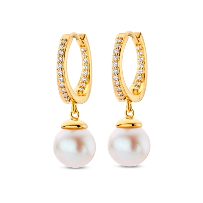 Billede af Spirit Icons Malibu øreringe forgyldt sølv m. fvp + cz