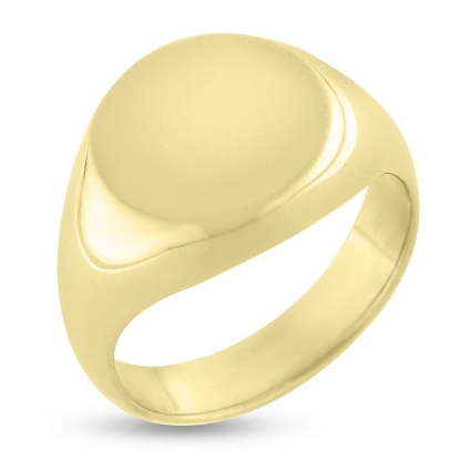 Billede af Ring rund plade signet 14 kt. massiv