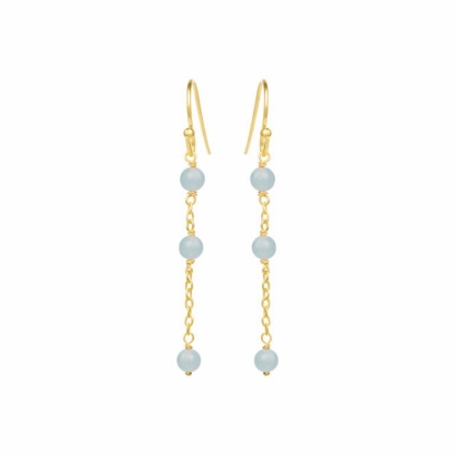Billede af Susanne Friis Bjørner øreringe forgyldt sølv m. aquamarin