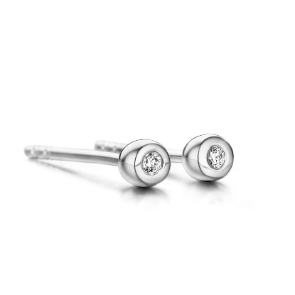 Billede af Spirit Icons Belle ørestikker 14 karat hvidguld med 0,02 ct. w/vs 
