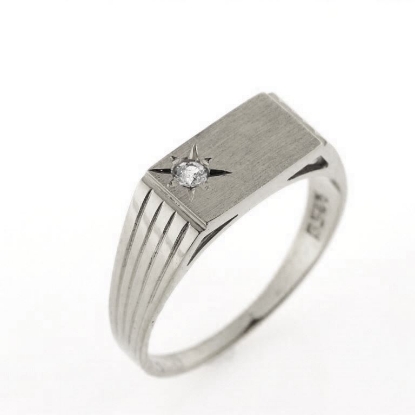 Billede af Herrering m. syn. sten 2½ mm. 925s.