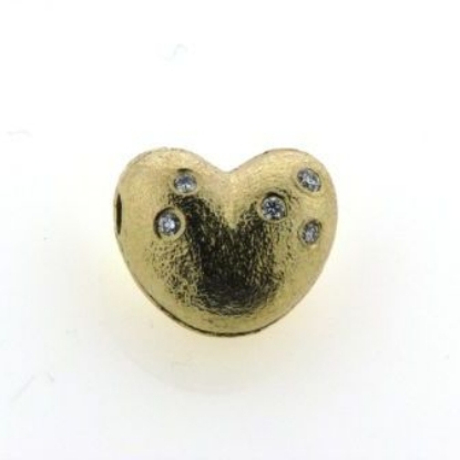 Billede af Lås hjerte, hamret, 1* 0,03 + 4* 0,015 w/vs. 14 kt.