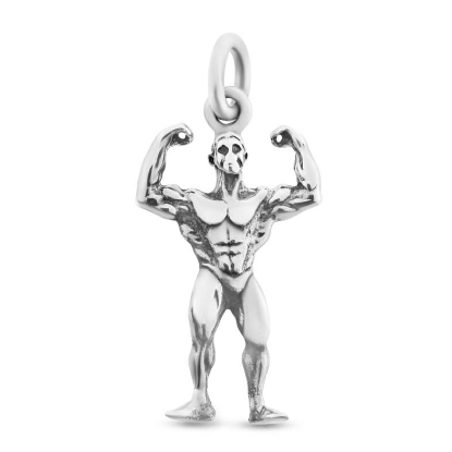 Billede af Vedhæng mand, stærk mand, bodybuilder, massiv 925s 