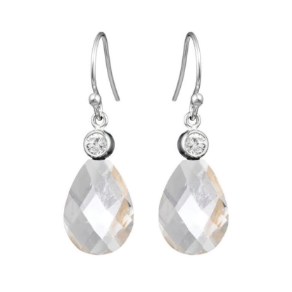 Billede af Susanne Friis Bjørner ørehængere sølv m. bjergkrystal og zirconia