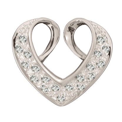 Billede af BNH hjerte vedhæng 15x14 mm 14kt hvg 19stk brill 0,19ct pi