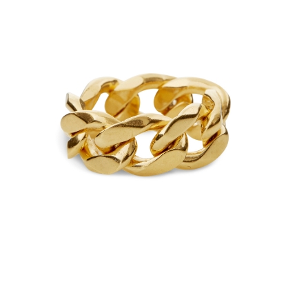 Billede af *Susanne Friis Bjørner Ring sølv forgyldt panser 9mm str. 58