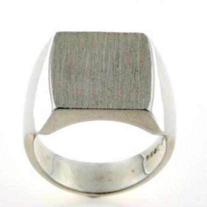 Billede af Herrering massiv 925s. lukket bund, plade 16*15 mm.