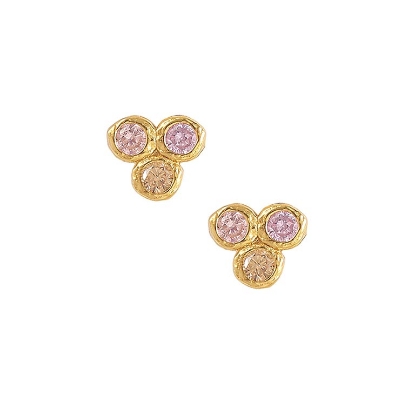 Billede af Hultquist Fleur Multi Øreringe sølv forgyldt med farvede zirkoniasten