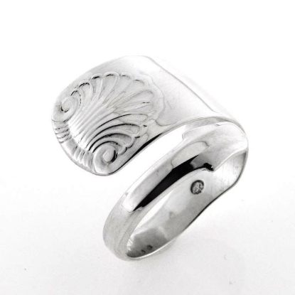 Billede af Kaffeske el. teske til ring, forskudt, laf savet af + forsølvet (excl. ske)