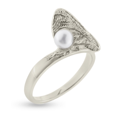 Billede af Ring "Pearly Wave" 925s sølv