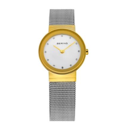 Billede af Bering Classic bicolour kasse, Mesh lænke, Safirglas, Swarovski 26mm