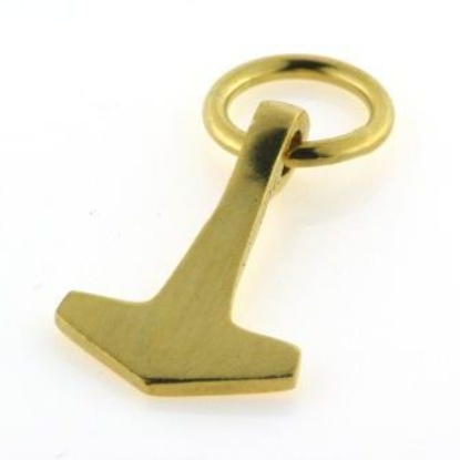 Billede af Vedhæng thorshammer  med øsken (hj. incl. øsken 37 mm.) 925s forgyldt