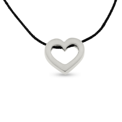Billede af Vedhæng hjerte, åbent massivt 925s 