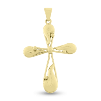 Billede af Vedhæng kors, blade og kugler 925s forgyldt (forgyldning vil blive slidt af ved brug !)