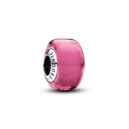 Billede af Pandora charm Pink Muranoglas sølv