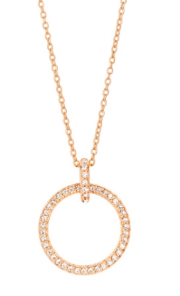 Billede af Spirit Icons halskæde m. vedhæng 'Trend' rosaforgyldt sølv m. zirkonia