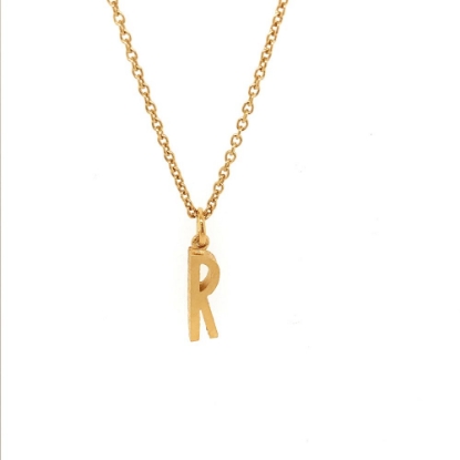 Billede af *Heiring initials vedhæng sølv forgyldt "R"