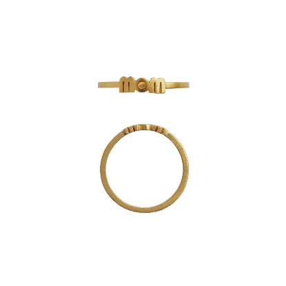 Billede af STINE A ring Wow/Mom sølv forgyldt (str. 50)