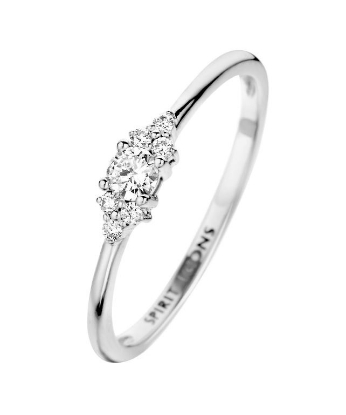 Billede af Spirit Icons Vida ring 14 karat hvidguld med 0,16 ct. w/vs (str. 60)