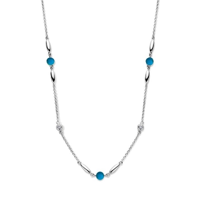 Billede af Spirit Icons Cornelia halskæde sølv m. blå agat + cz (45 cm)